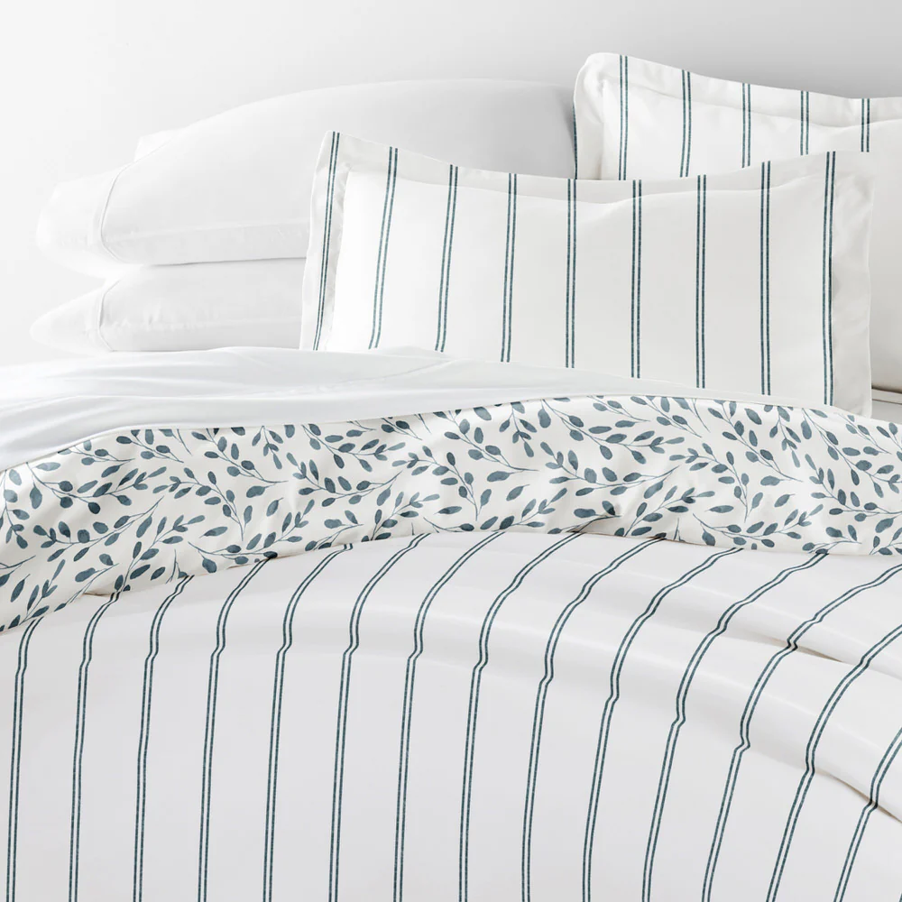 Watercolor Vines Pattern 3-Piece Reversible Duvet Cover Set - Image 10