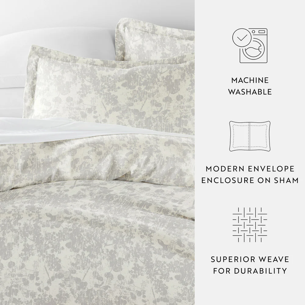 Weathered Floral Pattern 3-Piece Duvet Cover Set - Image 15