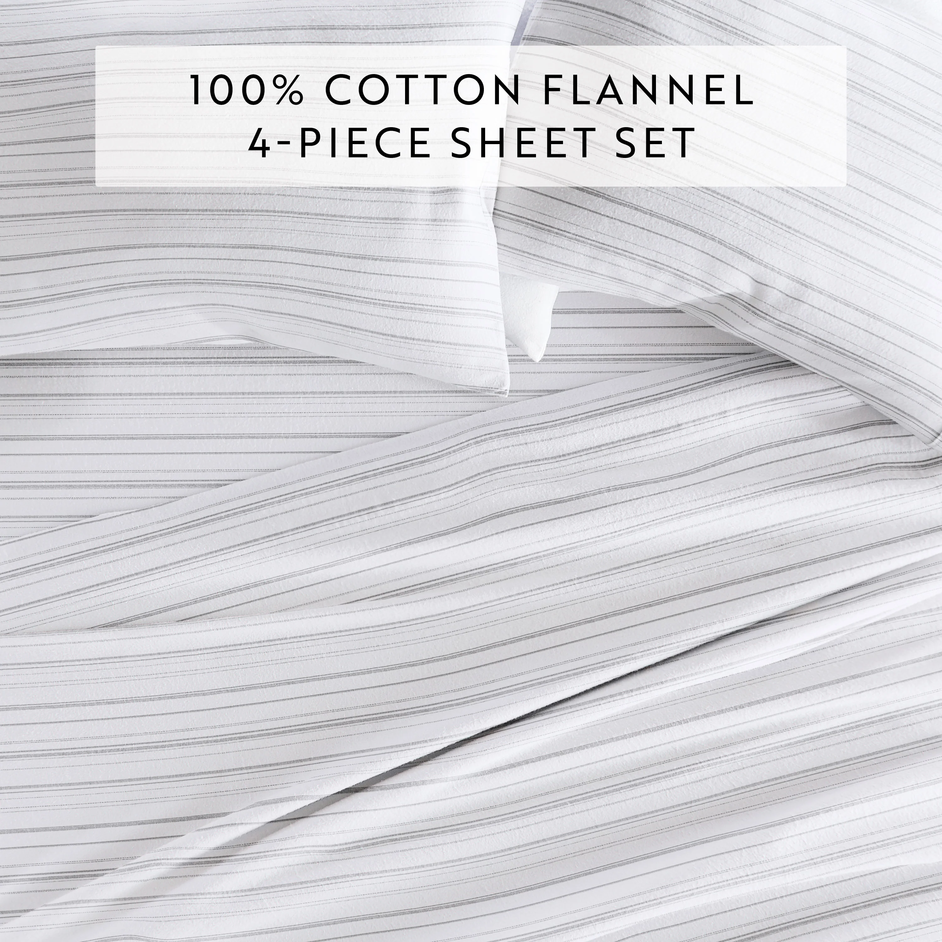 Weathered Stripe 4-Piece Flannel Sheet Set - Image 5