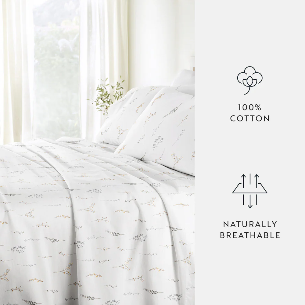 Wild Garden 4-Piece Long Staple Cotton Sheet Set - Image 8