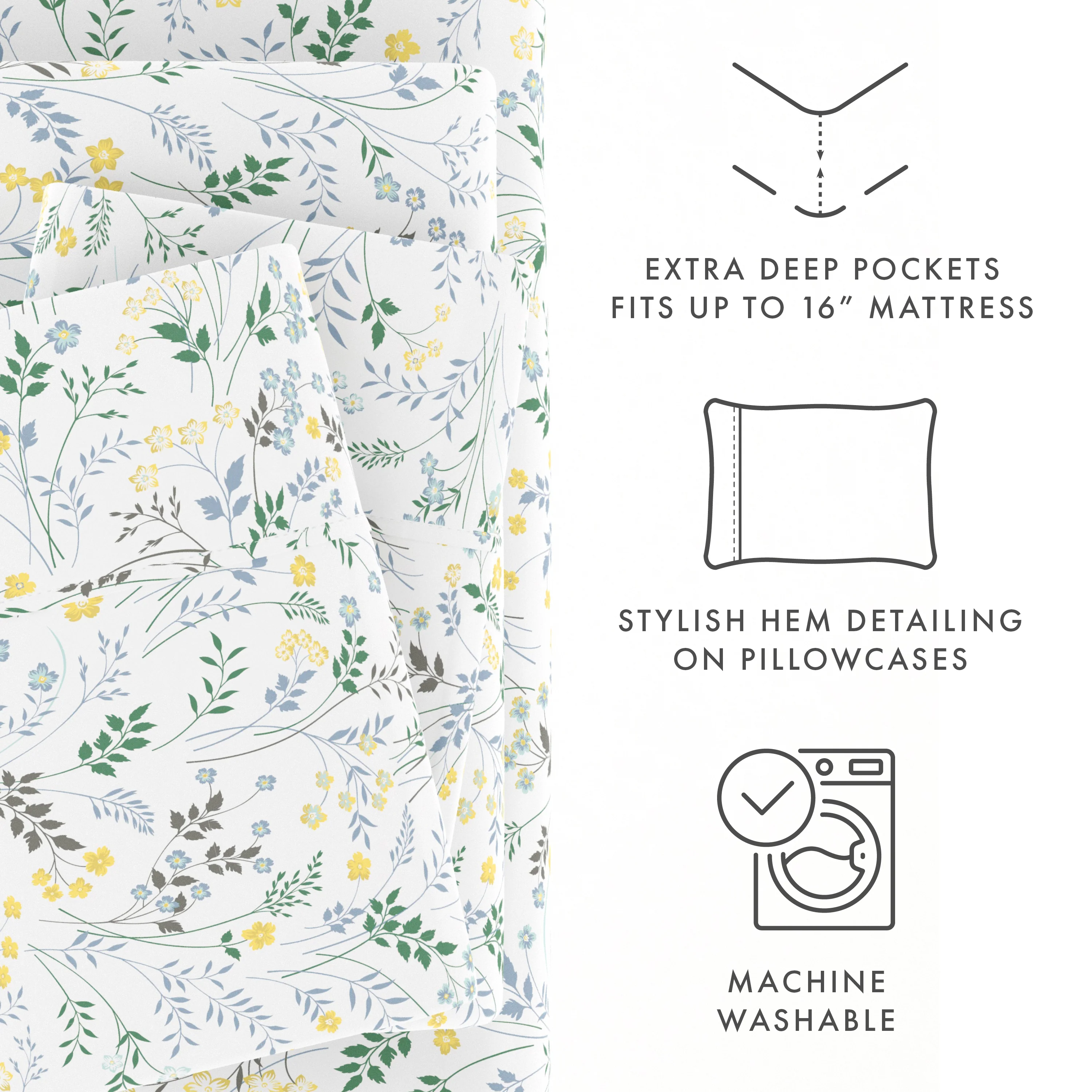 Wildflower Pattern 4-Piece Sheet Set - Image 7