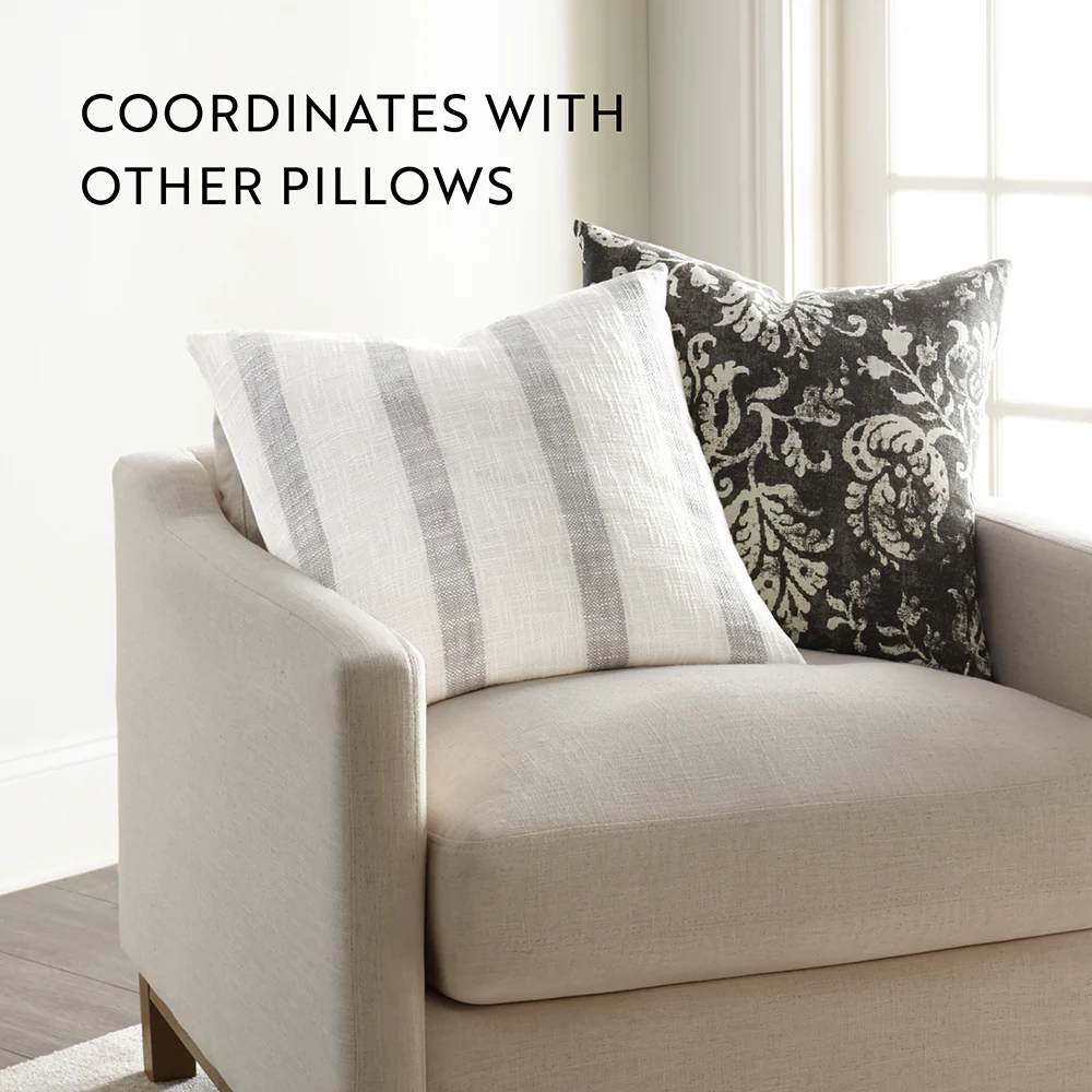 Yarn-Dyed Awning Stripe Decor Throw Pillow - Image 10