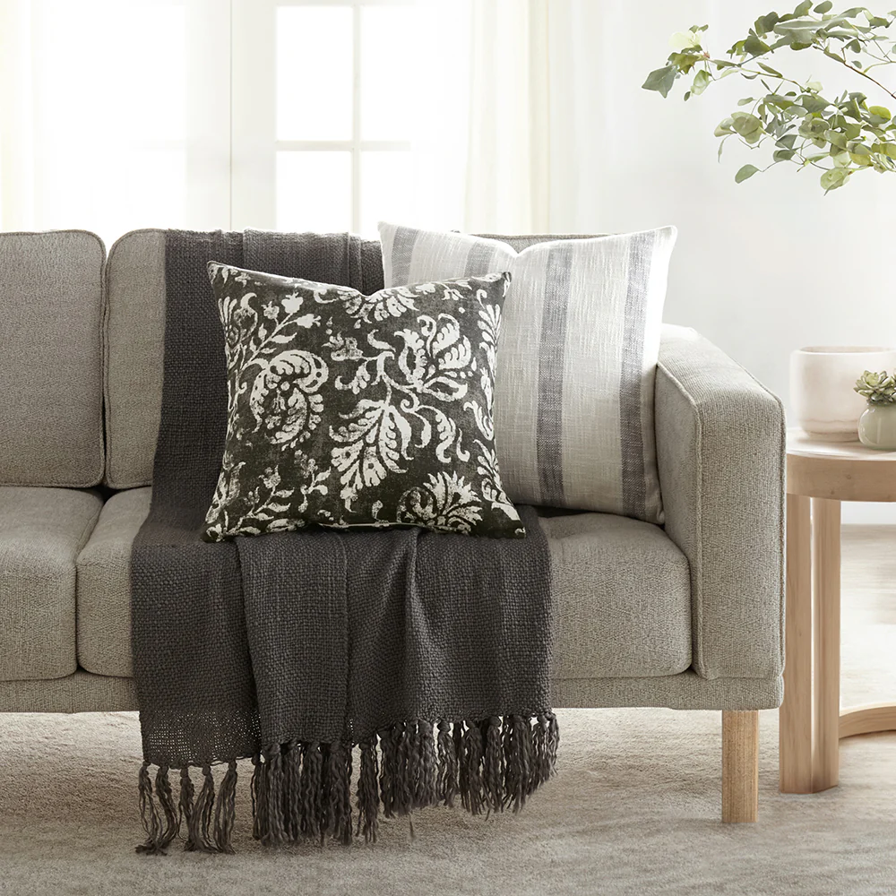 Yarn-Dyed Awning Stripe Decor Throw Pillow - Image 4